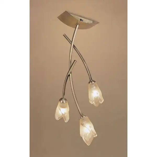 Pietra Ceiling 3 Light G9, Antique Brass