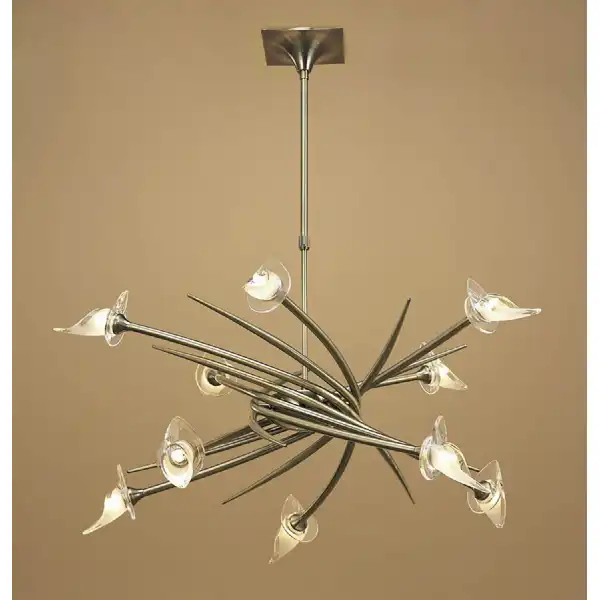 Flavia Pendant Up Down Round 10 Light G9, Antiques Brass
