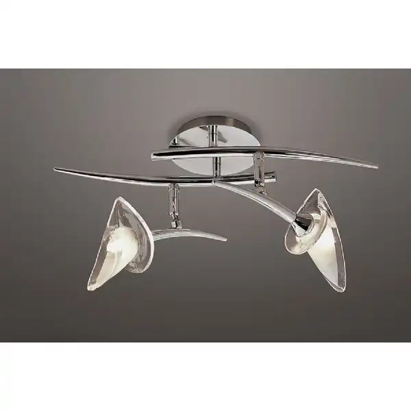 Flavia Linear Spot Light 2 Light G9 With Adjustable Heads, Polished Chrome
