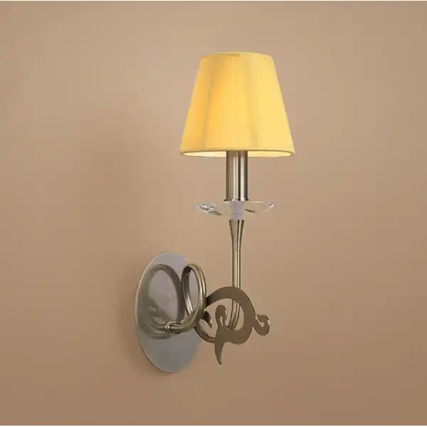 Acanto Wall Lamp 1 Light E14, Antique Brass With Amber Cream Shade