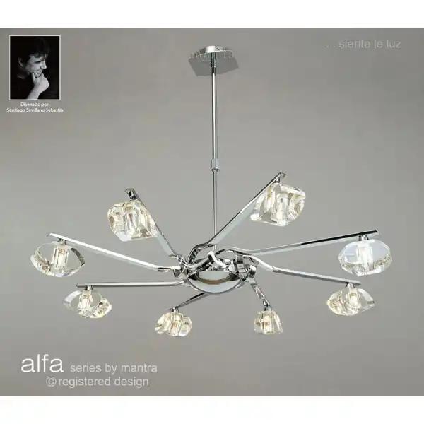 Alfa Pendant 8 Light G9, Polished Chrome
