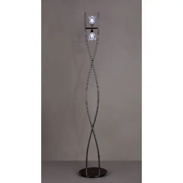 Amel Floor Lamp 2 Light G9, Black Chrome,