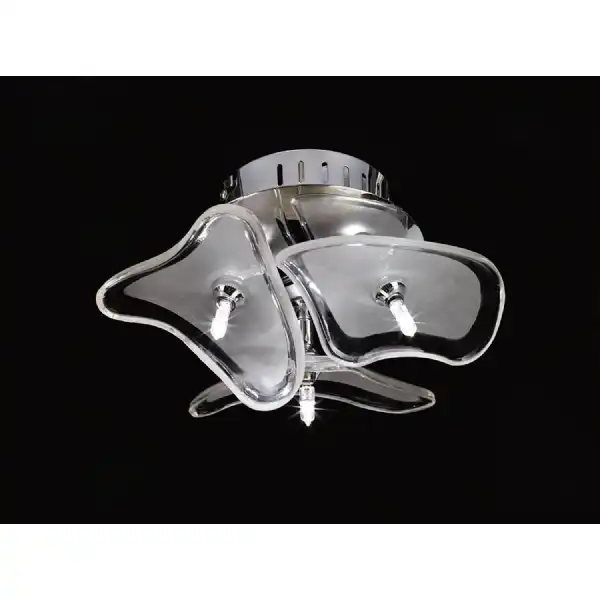 Otto Ceiling Wall 3 Light G4 Round, Polished Chrome Frosted Glass, NOT LED CFL Compatible