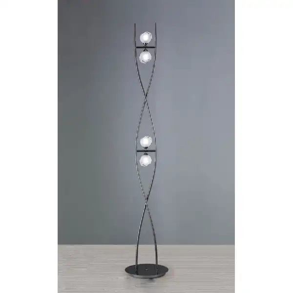 Fragma Floor Lamp 4 Light G9, Black Chrome, NOT LED CFL Compatible
