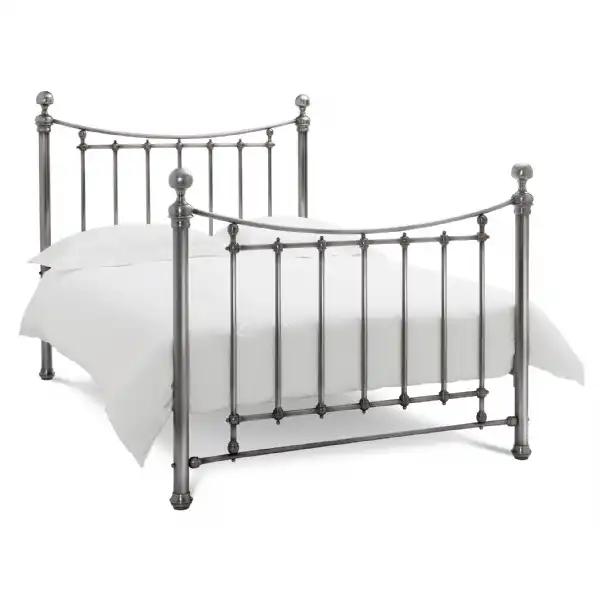 Antique Nickel Double Bed Headboard