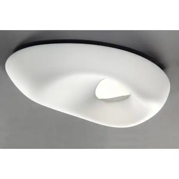 Huevo Ceiling 6 Light E27 Outdoor IP44, Polished Chrome Opal White