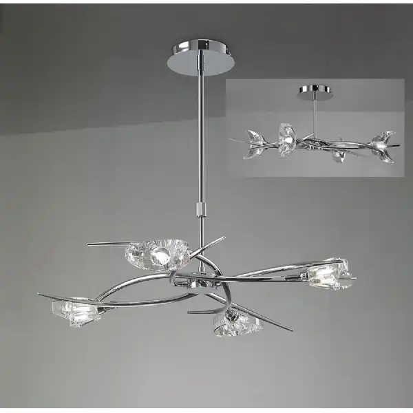 Eclipse Telescopic Convertible To Semi Flush 4 Light G9, Polished Chrome
