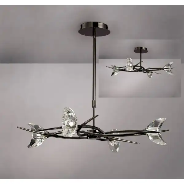 Eclipse Telescopic Convertible To Semi Flush 4 Light G9, Black Chrome