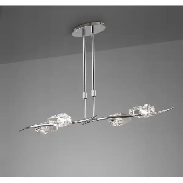 Eclipse Linear Telescopic 4 Light G9 Bar, Polished Chrome