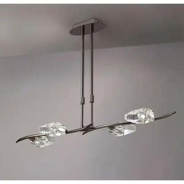 Eclipse Linear Telescopic 4 Light G9 Bar, Black Chrome