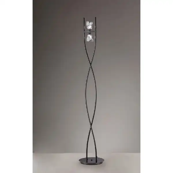 Eclipse Floor Lamp 2 Light G9, Black Chrome
