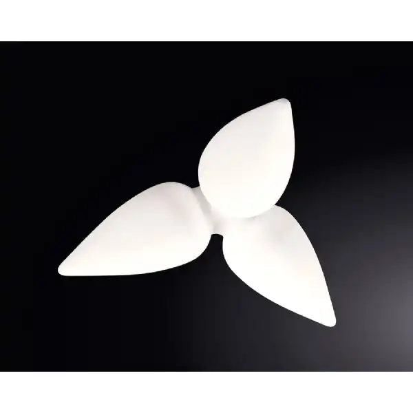 Palma Ceiling 3 Light CFL Outdoor IP44, Matt White Opal White