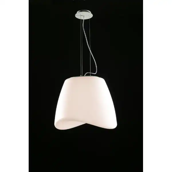 Cool Pendant 3 Light E27 Round Outdoor IP44, Matt White Opal White