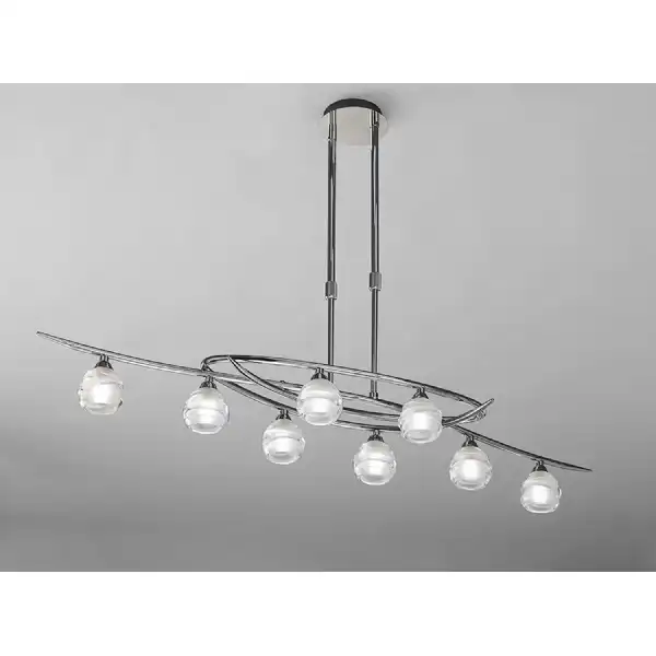 Loop Rectangular Telescopic 8 Light G9 ECO Line, Polished Chrome