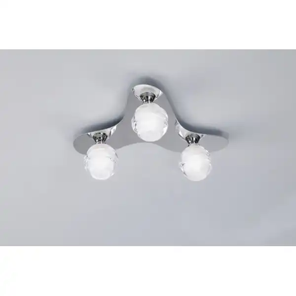 Loop Flush Ceiling 3 Light G9 ECO, Polished Chrome