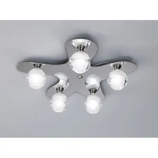 Loop Flush Ceiling 5 Light G9 ECO, Polished Chrome
