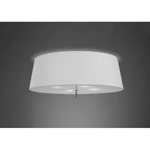 Ninette Flush Ceiling 4 Light E27, Polished Chrome With Ivory White Shade