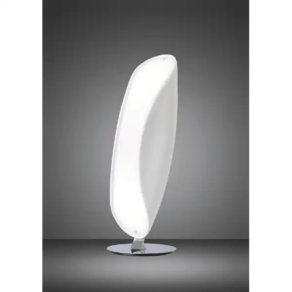 Pasion Table Lamp 2 Light E27, Gloss White White Acrylic Polished Chrome, CFL Lamps INCLUDED