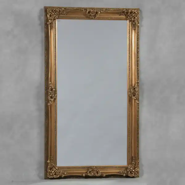 Gold Large Ornate Rectangular Wall Mirror