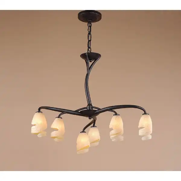 Forest Pendant 3 Arm 6 Light G9, Brown Black Oxide