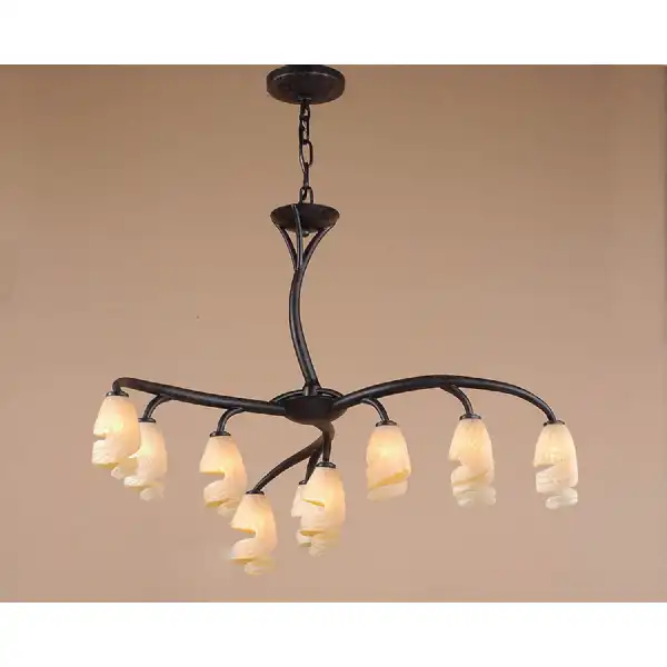 Forest Pendant 3 Arm 9 Light G9, Brown Black Oxide