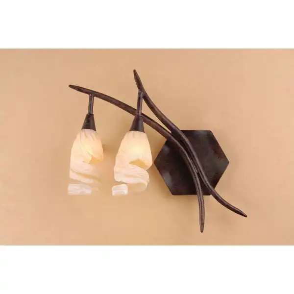 (0017 005) Gaudi Wall Lamp Left Switched 2 Light G9, Brown Black Oxide