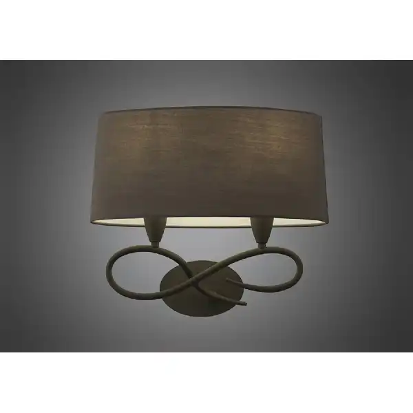 Lua Wall Lamp 2 Light E27, Ash Grey With Ash Grey Shade