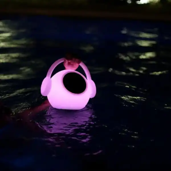 Wazowsky IP44 Portable 3W Speaker, 120lm, 3W LED RGBW Lamp Bluetooth Connection Remote Control, 2yrs Warranty