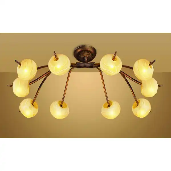 (0038 001) Wave Ceiling 10 Light G9, Rustic Gold