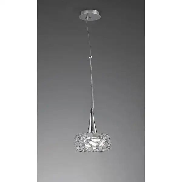 O2 Pendant 1 Light E27 Large, Polished Chrome