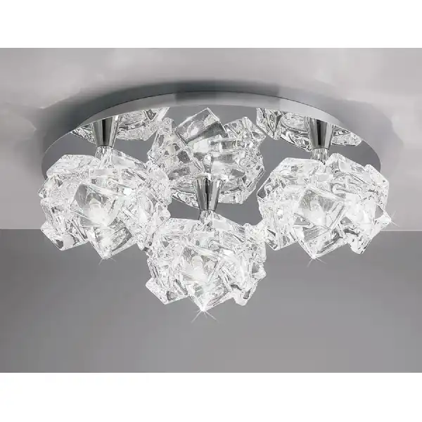 Artic Flush Ceiling 3 Light G9 Round Small, Polished Chrome