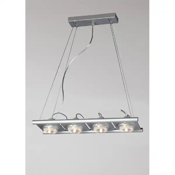 (0040 003) Ull Rectangular Pendant 4 Light G9 Silver Grey