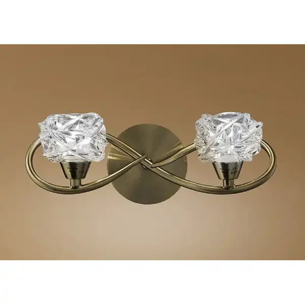 Maremagnum Wall Lamp Switched 2 Light G9, Antique Brass