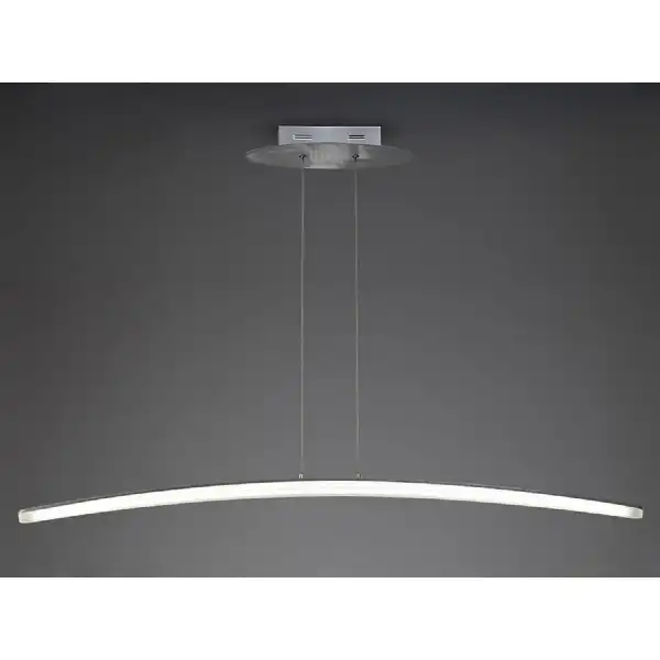 Hemisferic Linear Pendant 28W LED 110cm Bar 3000K, 2520lm, Satin Aluminium Frosted Acrylic, 3yrs Warranty