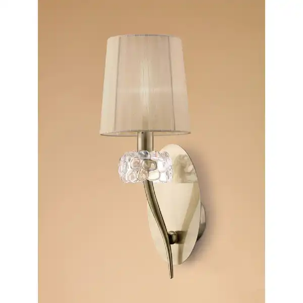 Loewe Wall Lamp Switched 1 Light E14, Antique Brass With Soft Bronze Shade