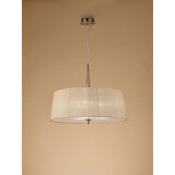 Loewe Single Pendant 3 Light E27, Antique Brass With Soft Bronze Shade