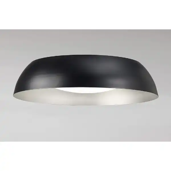 Argenta Flush Ceiling Large 30W LED 3000K, 3000lm, Matt Black Silver White Acrylic, 3yrs Warranty
