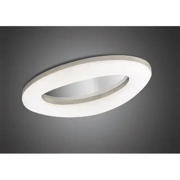 Oakley Oval Flush Ceiling 40W LED 3000K, 3200lm, Polished Chrome Frosted Acrylic, 3yrs Warranty