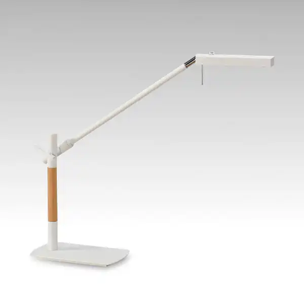 Phuket Table Lamp 1 Light 7W LED 3000K, 600lm, Touch Dimmer, Matt White Beech Polished Chrome, 3yrs Warranty