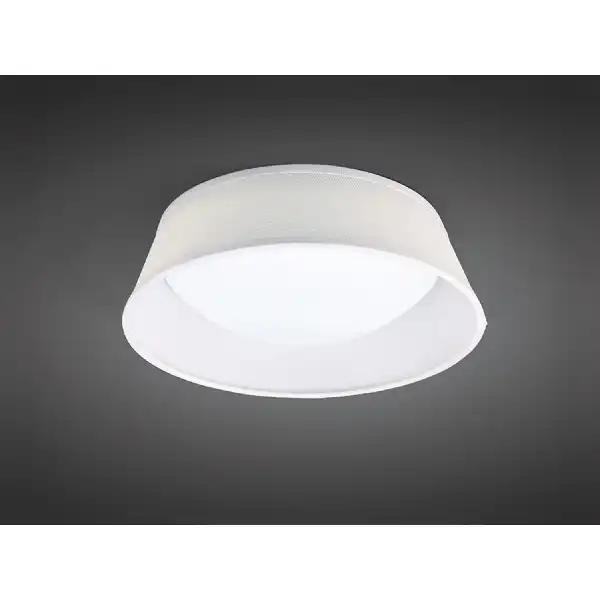 Nordica Flush Ceiling 12W LED 32CM Off White 3000K, 120lm, White Acrylic With Ivory White Shade, 3yrs Warranty