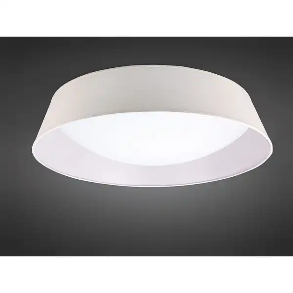 Nordica Flush Ceiling, 9 Light E27 Max 20W, 90cm, White Acrylic With Ivory White Shade, 2yrs Warranty