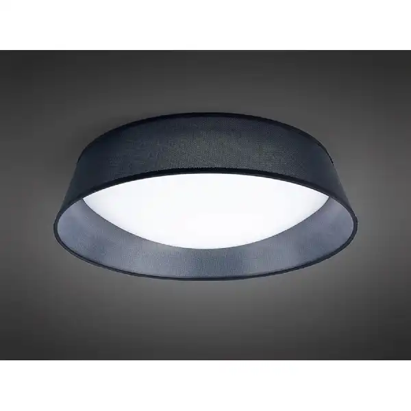 Nordica Flush Ceiling 30W LED 60CM Black 3000K, 3000lm, White Acrylic With Black Shade, 3yrs Warranty
