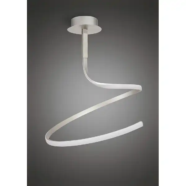 Nur Semi Flush 30W LED 3000K, 2400lm, Dimmable Silver Frosted Acrylic Polished Chrome, 3yrs Warranty