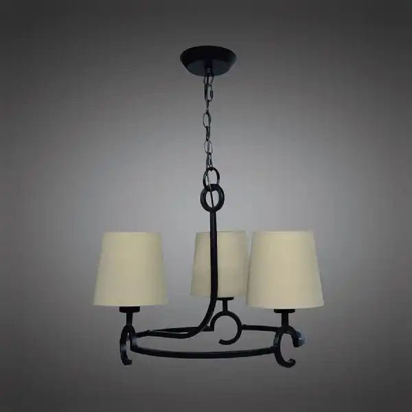 Argi Pendant 3 Light E27 With Taupe Shades Brown Oxide
