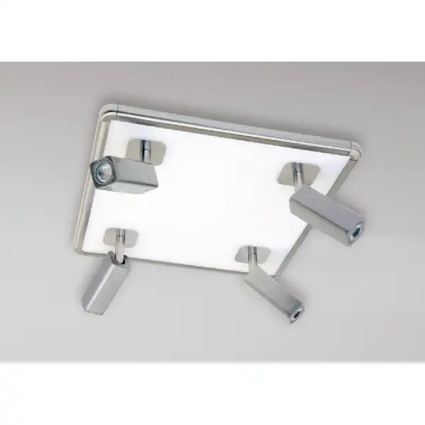 Ibiza Flush Ceiling Light 4 Head With Backlit Light 40W LED Square Satin Nickel 4000K, 3000lm, 3yrs Warranty