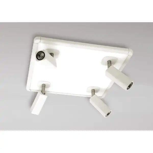 Ibiza Flush Ceiling Light 4 Head With Backlit Light 4x5W+20W LED Square White, 3000lm, 4000K, 3yrs Warranty