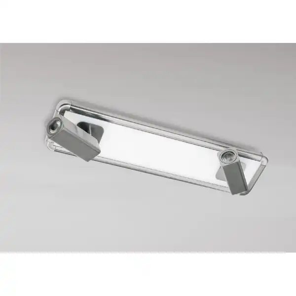 Ibiza Flush Ceiling, Wall 2 Head With Backlit Light 20W LED Satin Nickel 4000K, 1500lm, 3yrs Warranty