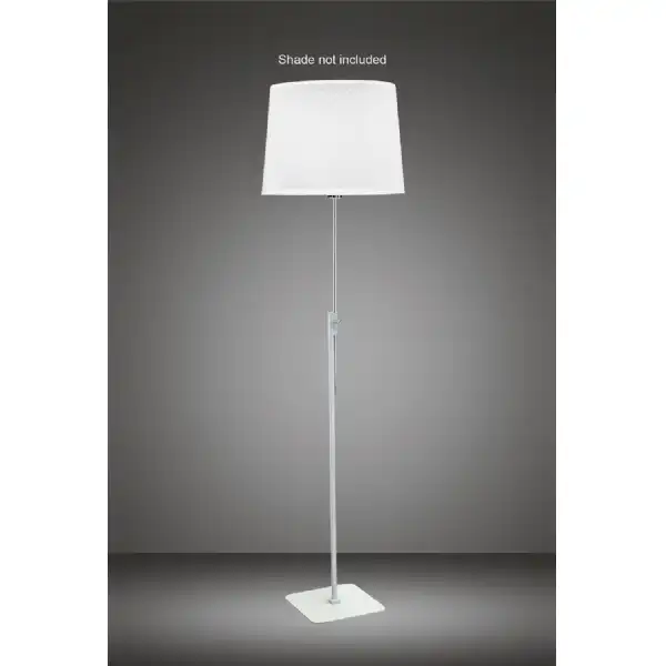 Habana Floor Lamp Telescopic 1 Light WITHOUT SHADE E27, Matt White Polished Chrome