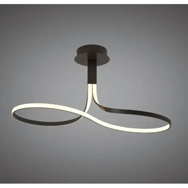 Nur Brown Oxide Rectangular Semi Flush 40W LED 2800K, 3200lm, Frosted Acrylic Brown Oxide, 3yrs Warranty