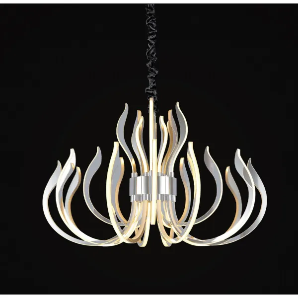 Chrome White 256W Ceiling LED Light Opal White Shade